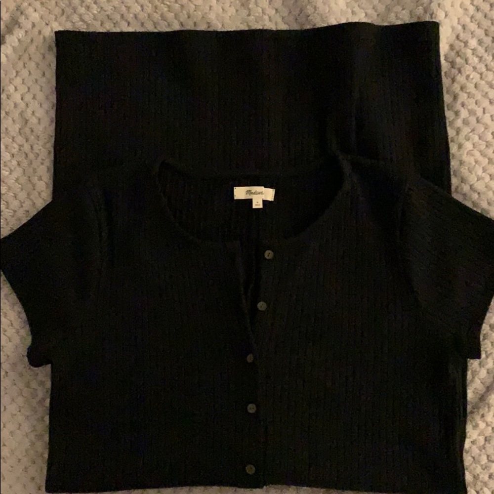 Madewell Button-Front Ribbed Mini Dress - Picture 6 of 7